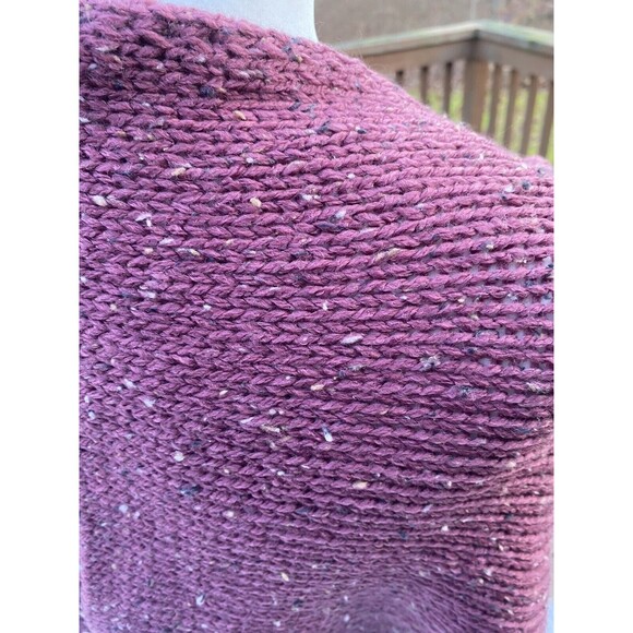 Simply Noelle NWT Purple Maroon Knit Shawl Wrap Poncho Cape Boho Cozy Lagenlook - Picture 7 of 10